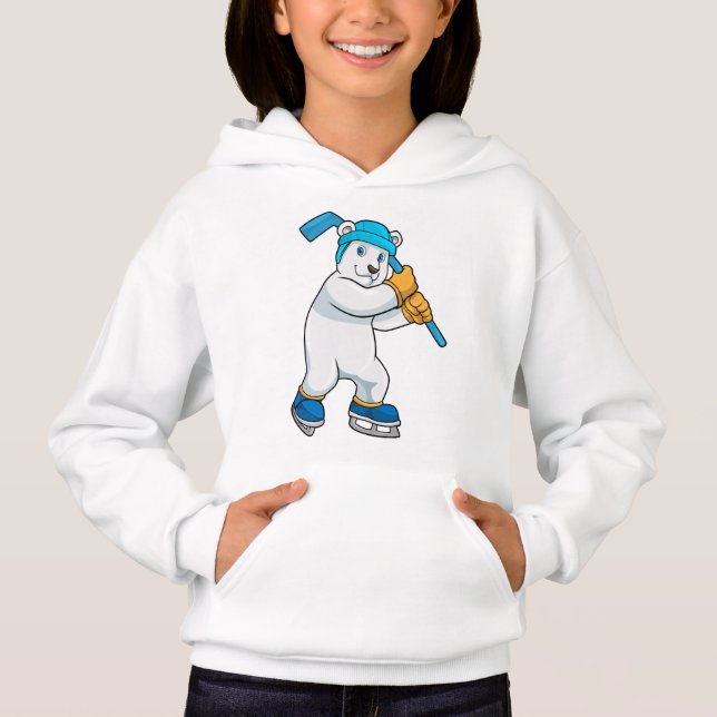 Ours polaire au hockey sur glace avec bâton (Devant)