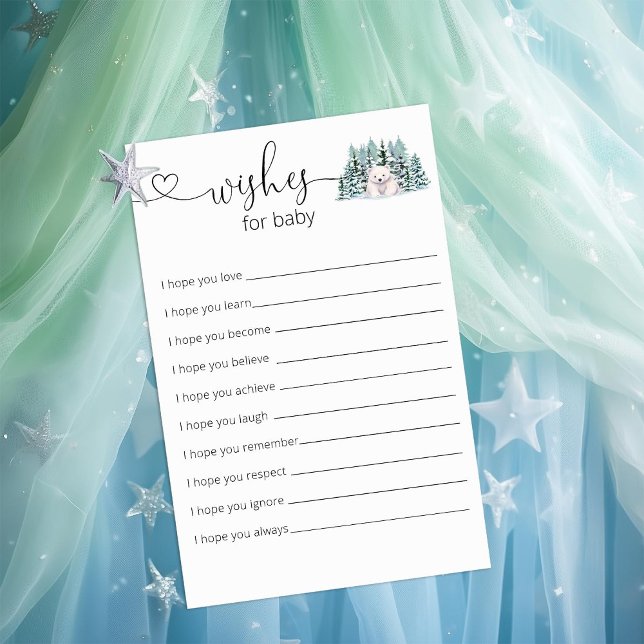 Ours Polaire Baby shower Woodland Souhaits Pour Bé (Créateur téléchargé)