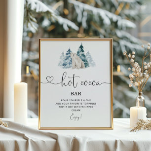 Ours polaire Bar à cacao chaud Poster