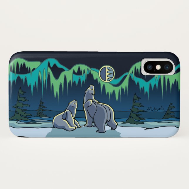 Ours polaire coque iphone Tribal Art Bear Coque (Dos (Horizontal))