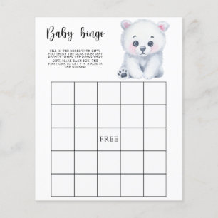 Ours polaire d'hiver - Baby shower jeu de bingo