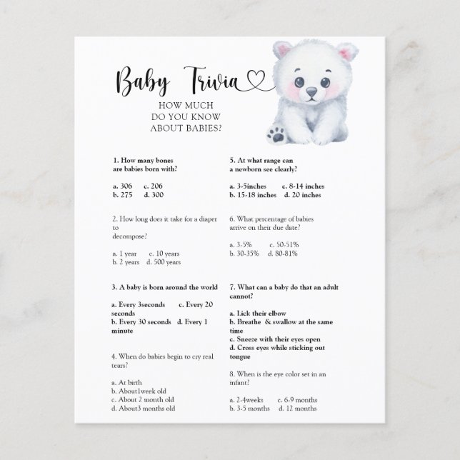 Ours polaire d'hiver - Bébé Quiz | Jeu de Baby Sho (Devant)
