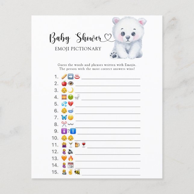 Ours polaire d'hiver - émoticônes jeu (Devant)