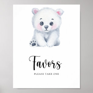 Ours polaire d'hiver - Favoris Affiche