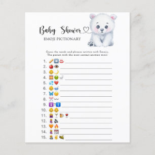 Ours polaire d'hiver - jeu de pictionary emoji