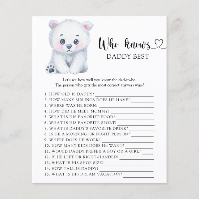 Ours polaire d'hiver - Qui connaît papa meilleur j (Devant)