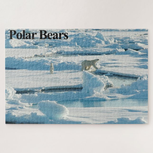 Ours polaire et casse-tête à puzzle (Horizontal)