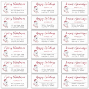 Ours polaire   Étiquettes de adresse de Noël de Sa