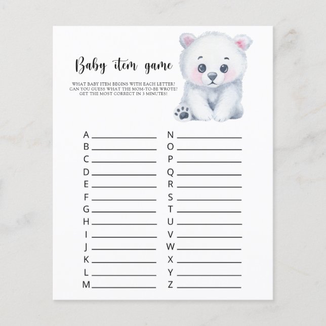 Ours polaire - Jeu d'article pour bébé. Jeu de Bab (Devant)