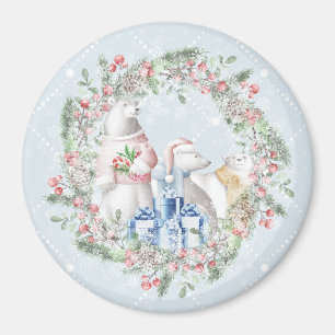 Ours polaire Magnet de couronne de Noël