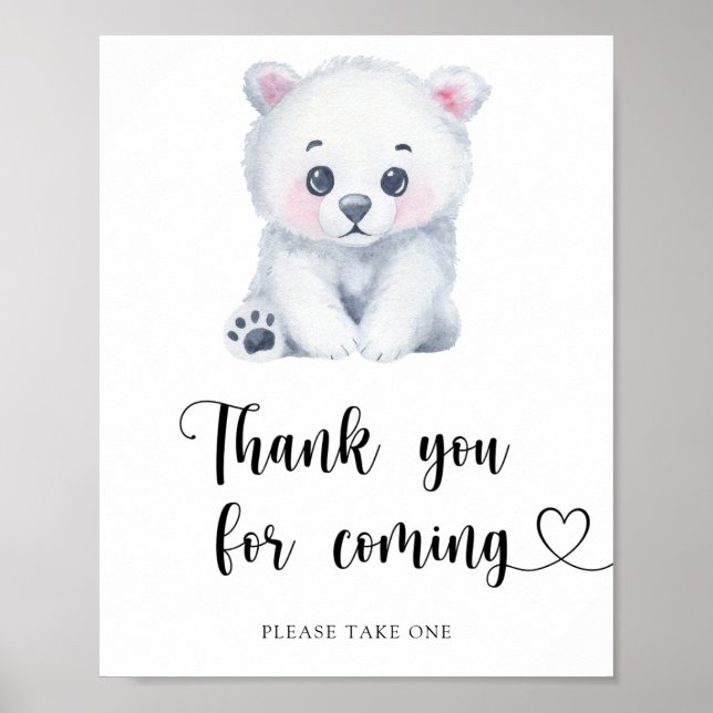 Ours polaire - Merci d'être venu  Affiche (Devant)
