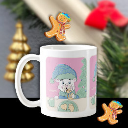 Ours polaire mignon avec Cookie Kid Mug de vacance