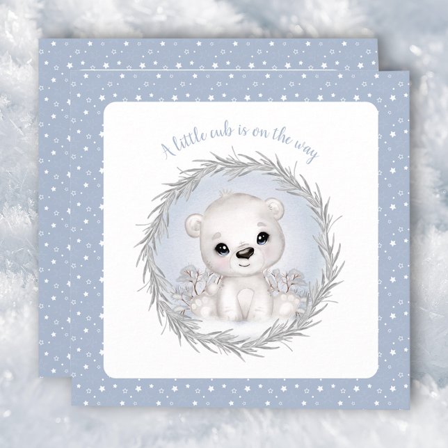 Ours polaire mignon Bébé garçon grossesse faire-pa (Cute Polar Bear Baby boy pregnancy announcement)