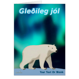 Ours polaire mignon et aurores boréales