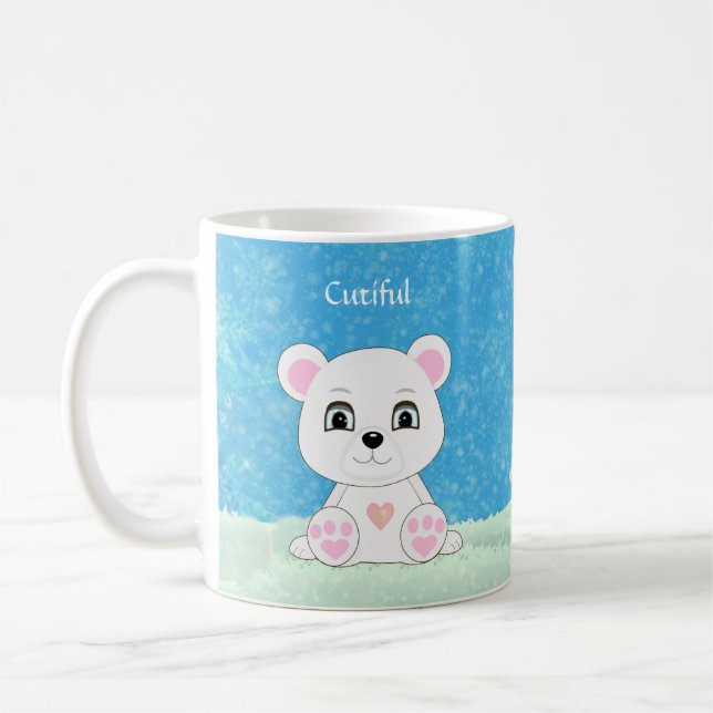 Ours polaire mignon et Mug de café Snowman (Gauche)