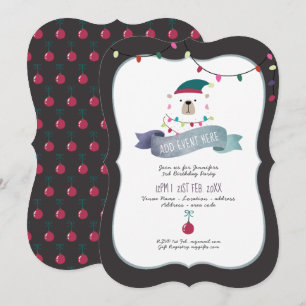 Ours polaire moderne Invitation Noël N'IMPORTE QUE