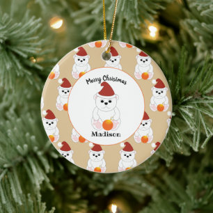 Ours polaire motif ornement de Noël Personnaliser