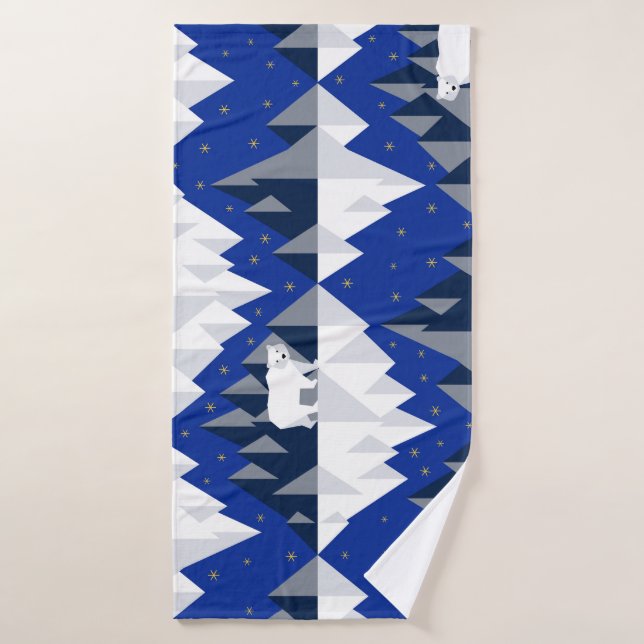 Ours polaire sur Iceberg Motif sans couture. (Serviette de bain)