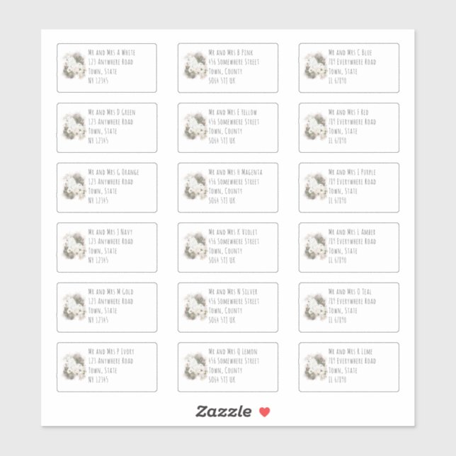 Ours polaires 18 Nom individuel Étiquettes de adre (Feuille)