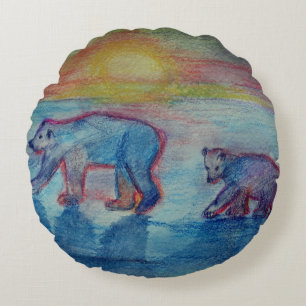 Ours polaires brossé Polyester coussin de lancer r