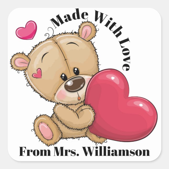 Ours Précieux Fabriqué Avec Sticker D'Amour (Devant)