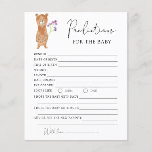Ours - prédictions et souhaits pour bébé
