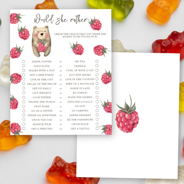 Ours - Préférerait-elle - jeu de baby shower (Créateur téléchargé)