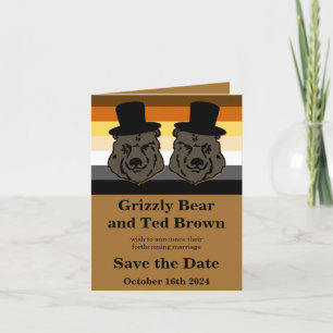 Ours Pride Ours Mariage Sauvez La Date Carte pour