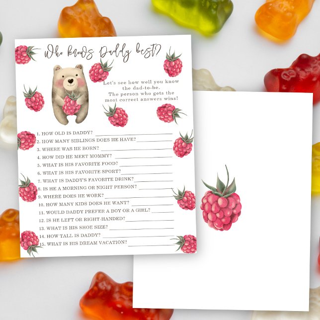 Ours - Qui connaît papa meilleur jeu baby shower (Créateur téléchargé)