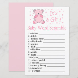 Ours rose Bébé jeu de baguette mot