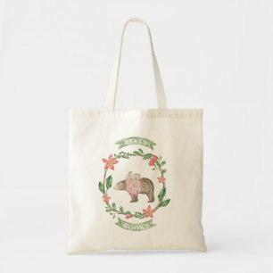 Ours rustique et sac de bibliothèque personnalis