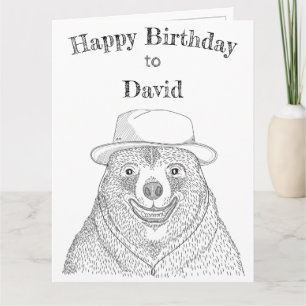 Ours souriant / Carte d'anniversaire personnalisée