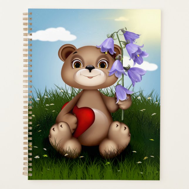 Ours tenant un bouquet de fleurs-30926 (Devant)