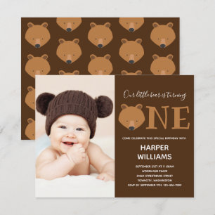 Ours Une Photo Animal First Birthday Invitation
