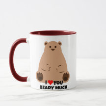 Ours Valentine Mug - Je Vous Aime Beary Beaucoup C