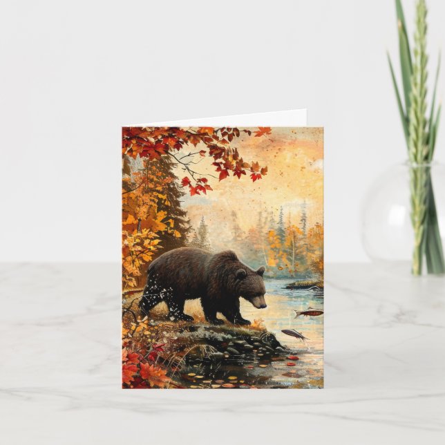 Ours vintage au Creek Folio d'automne Vert Blanc (Devant)