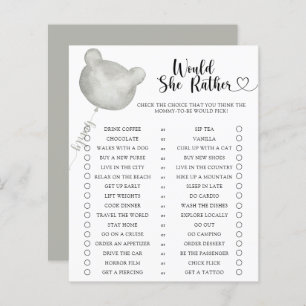 Ours / Voudrait-Elle Plutôt Baby shower Jeu