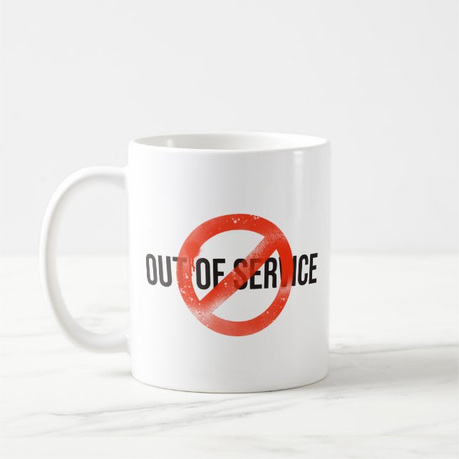 Out Of Service | Bold Graphic Classic Coffee Mug (Gauche)