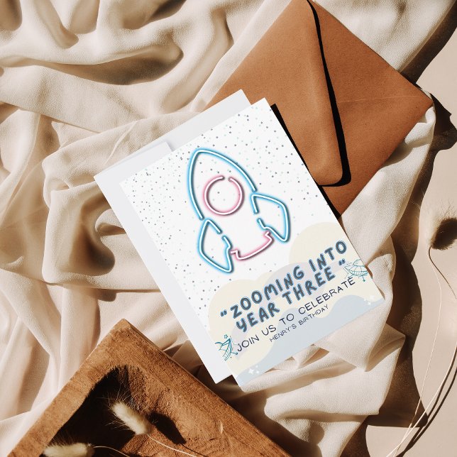 Out to space Birthday party invitation Card (Créateur téléchargé)