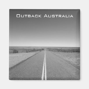 Outback Australia Road en noir et blanc - Magnet