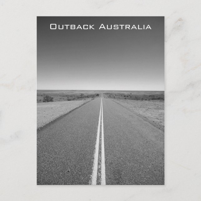 Outback Road Australie, noir et blanc - Carte post (Devant)