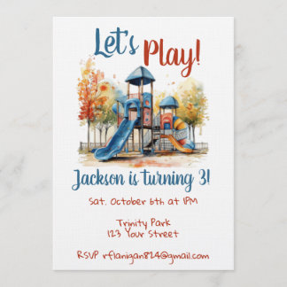 Outdoor Park Playground Kids Birthday Invitation