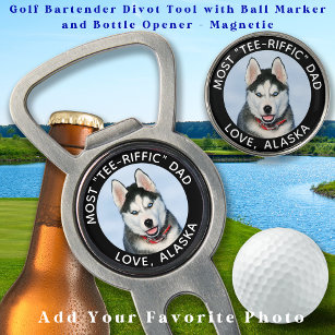 Outil À Divot Custom Photo Dog Best Papa Ever Pet Modern Golf
