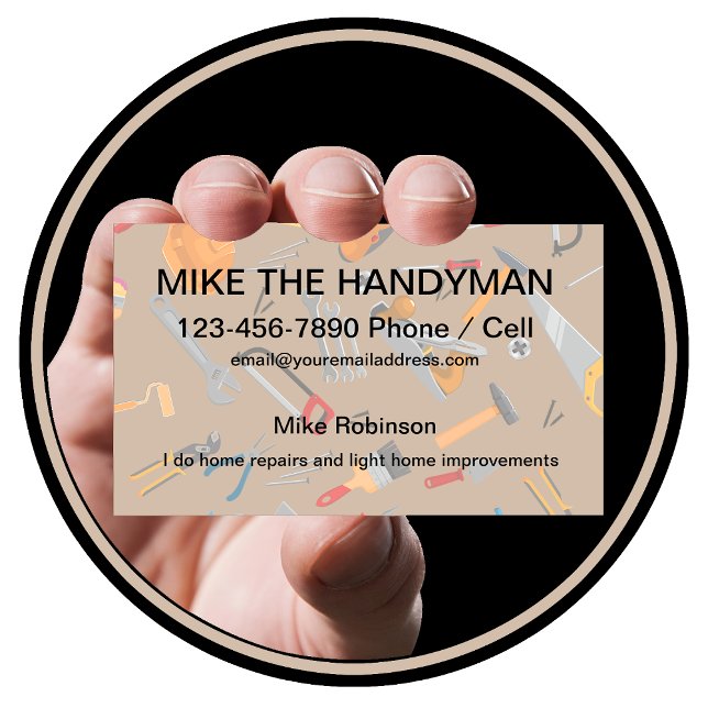Outil Carte de visite Handyman simple Arrière - pl (Créateur téléchargé)