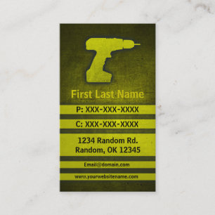 Outil de forage jaune gruner cartes de visite pers