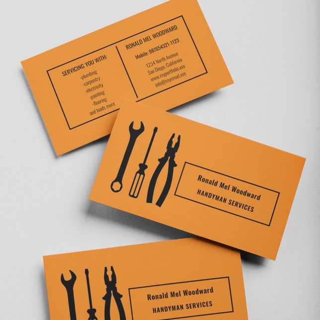 Outil Terracotta Handyman Services Carte de visite (Créateur téléchargé)