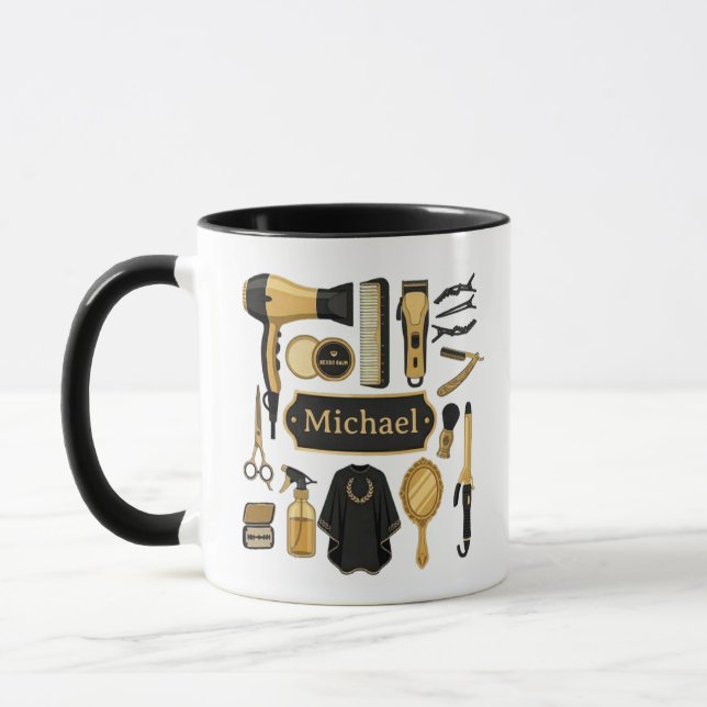 Outils de barbier personnalisés Mug à café avec no (Gauche)