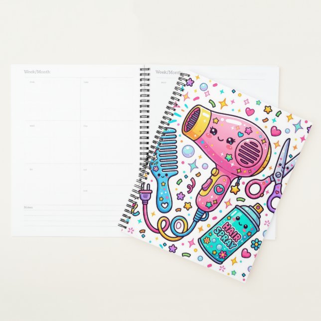 Outils de coiffeur dans un style d'art Kawaii mign (Devant avec enveloppe)