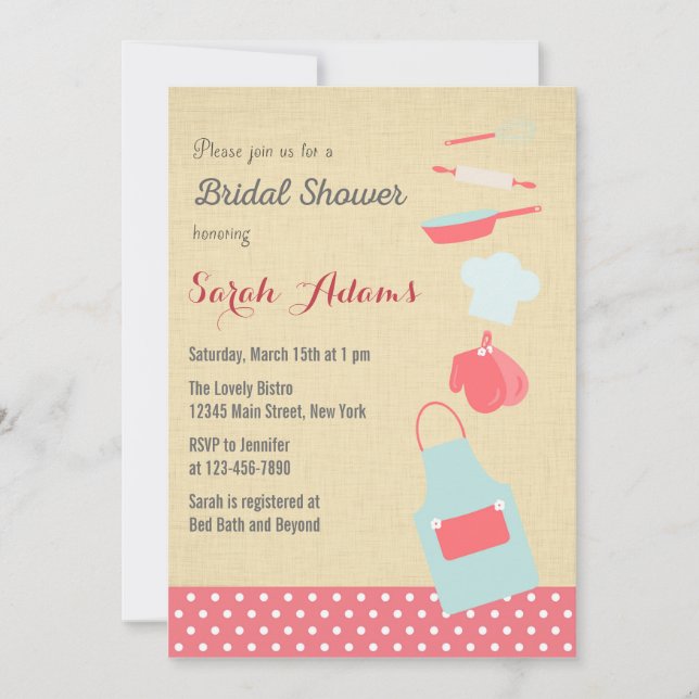 Outils de cuisine Invitation de douche nuptiale (Devant)
