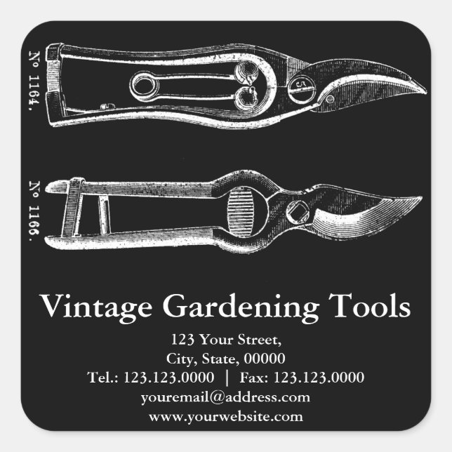 Outils de jardinage vintages Stickers B personnali (Devant)